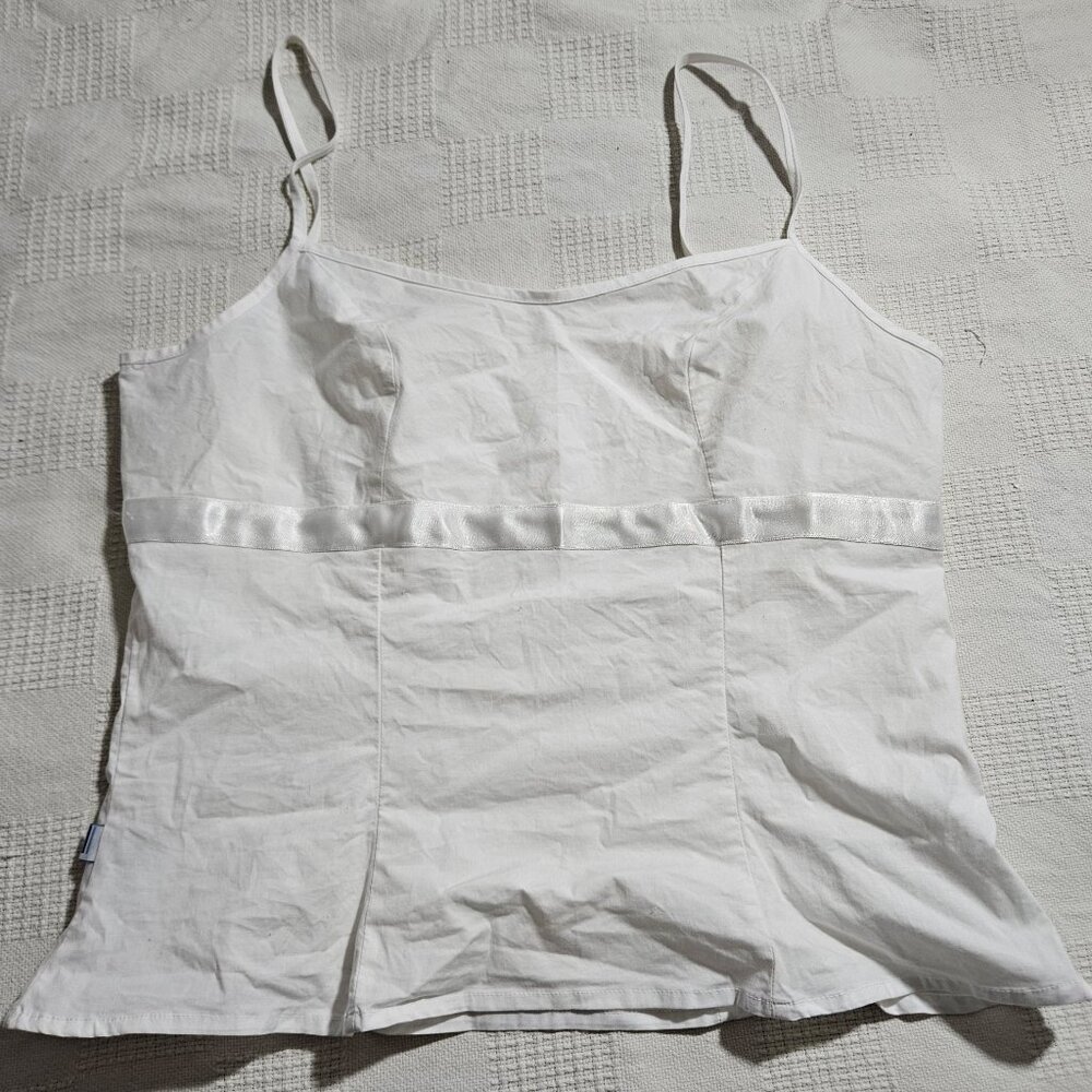 Maria Pinto Stretch White Cami Spaghetti Strap Top Size M